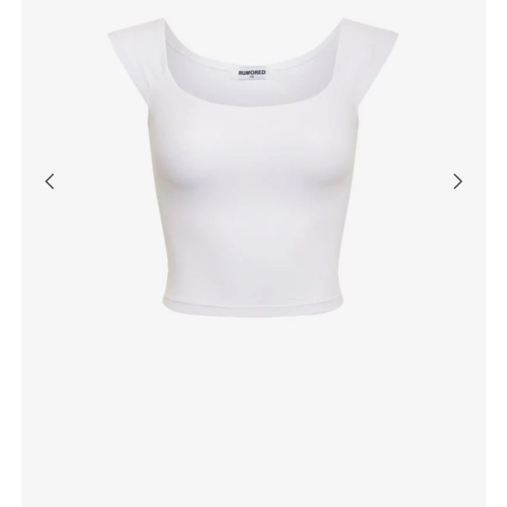 Rumored White Square Neck Tank Top - Picture 3 of 4